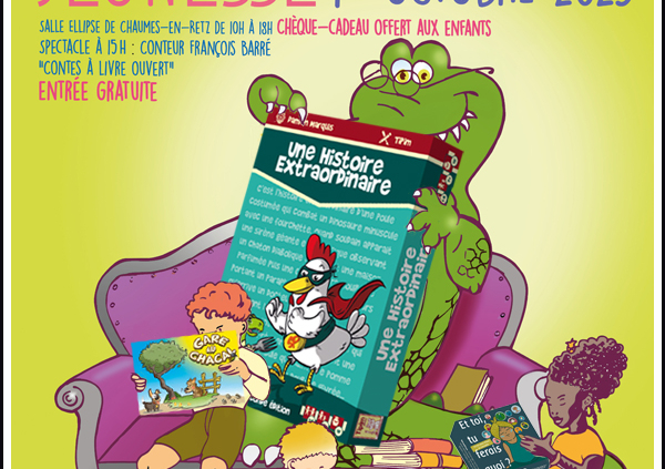 Animation et dédicaces pour le jeu Une Histoire Extraordinaire au salon du livre jeunesse de Chaume en Retz