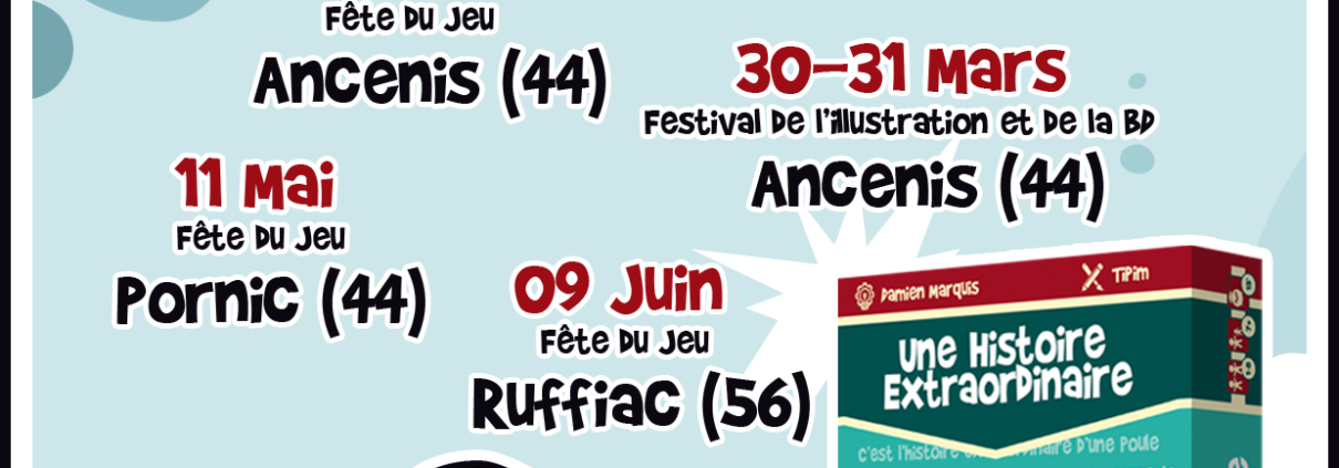 Calendrier prévisionnel des Animations et Festivals de La Brévinoise Jeux pour 2024