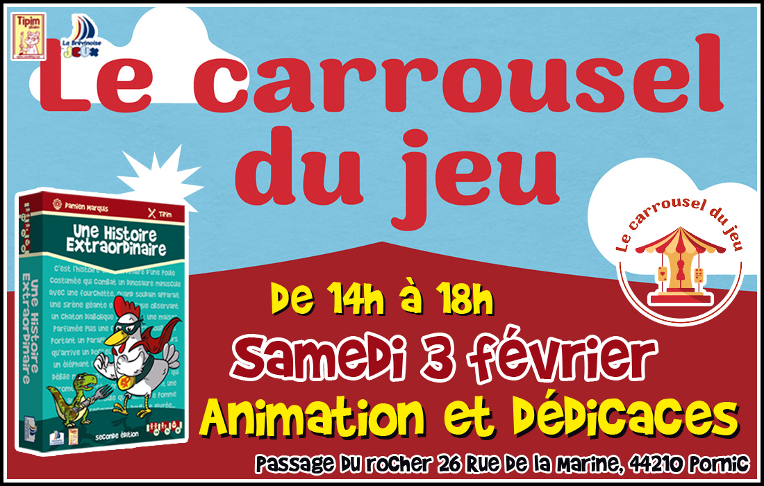 Animation pour le jeu Une Histoire Extraordinaire à la boutique Le Carrousel du Jeu à Pornic (44)