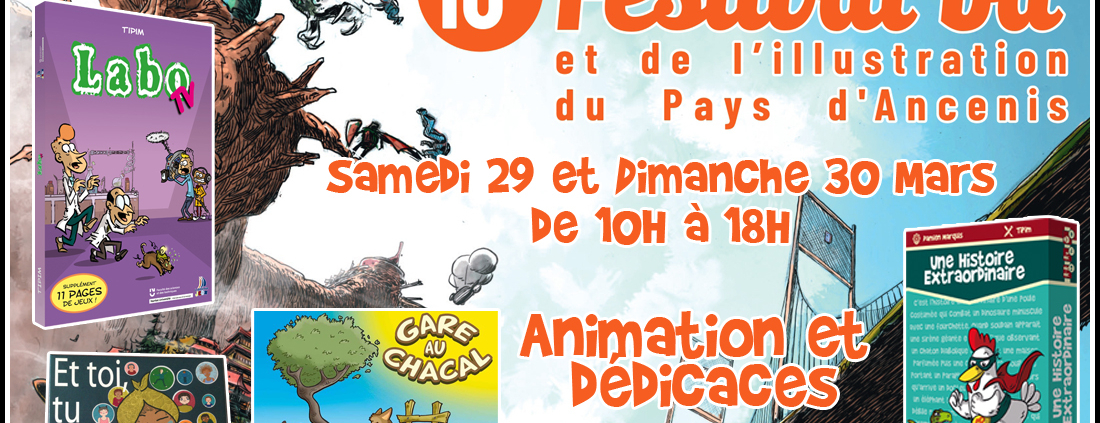 Animation et dédicaces pour Une Histoire Extraordinaire et LaboTV sur le festival de l'illustration et de la BD d'Ancenis (49)