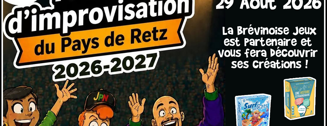 Animation des jeux Une Histoire Extraordinaire, Surf and Cats au Théâtre de Saint Mars de Coutais (44) pour le tournois d'improvisation du pays de Retz