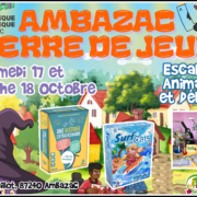Animation de l'escape box et des jeux Une Histoire Extraordinaire, Surf and Cats et Gare au Chacal au festival des jeux de Ambazac (87)